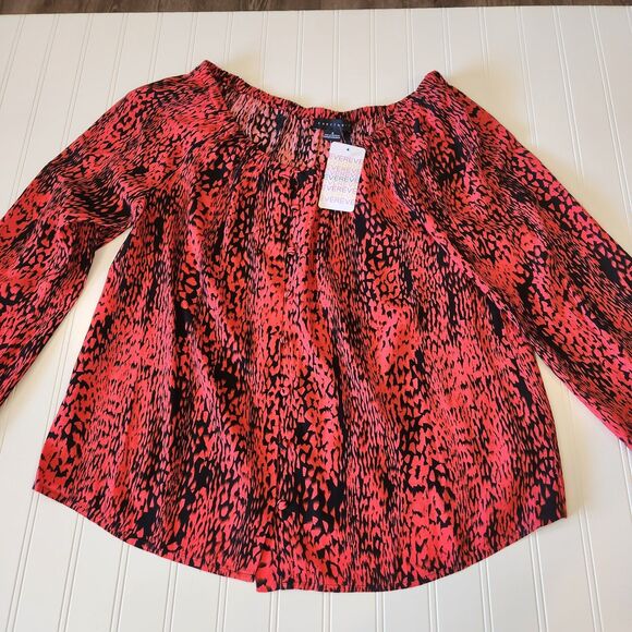 Sanctuary Small Nwt Red Black Long Sleeve Button Up Blouse 13.7431 - Picture 1 of 11